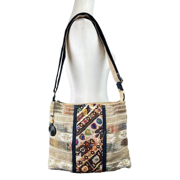 Catori Bohemian Crossbody Shoulder Bag Woven Cloth Handbag Colorful Boho Hippie - Picture 1 of 16